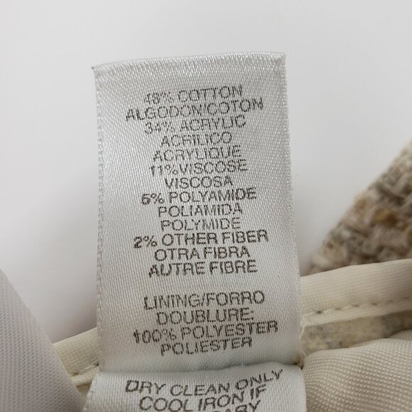 Liz Claiborne Petite Skirt Womens Size 8P 8 Petites Tan Tweed Pencil Zip Up - Picture 3 of 4